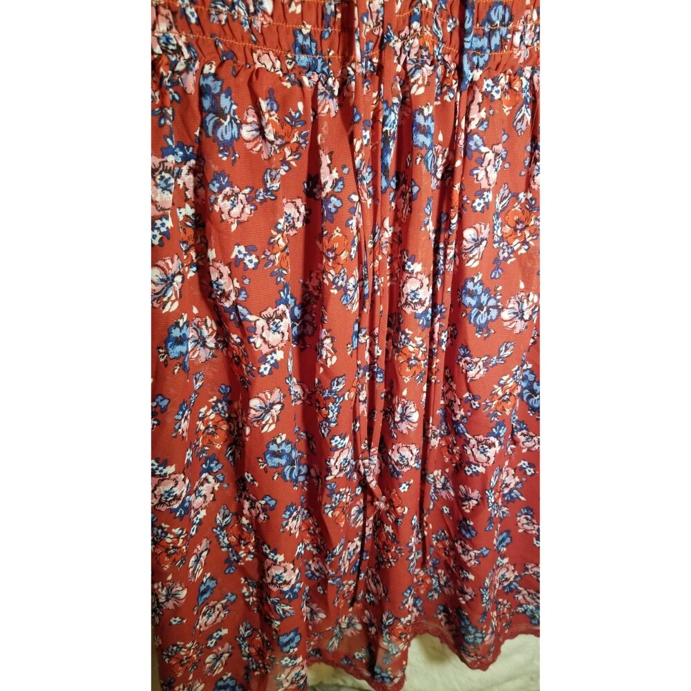 City Triangle Bohemian Peasant Mini Dress with Bell Sleeves Boho Size Large - Picture 6 of 13